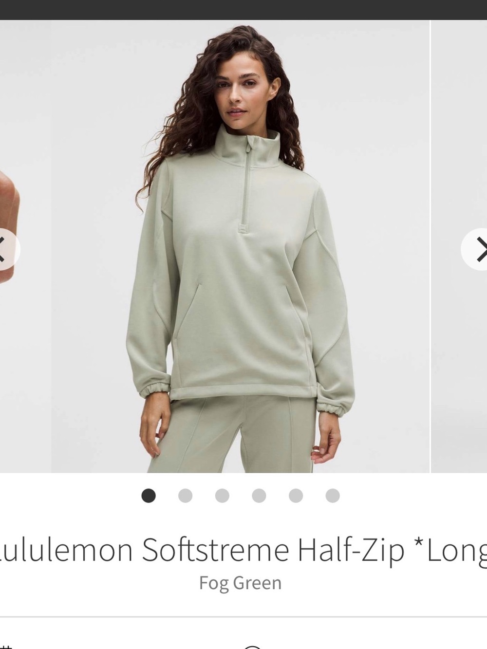 Lululemon Softstreme Half-Zip *Long
Fog Green. Size M. EUC